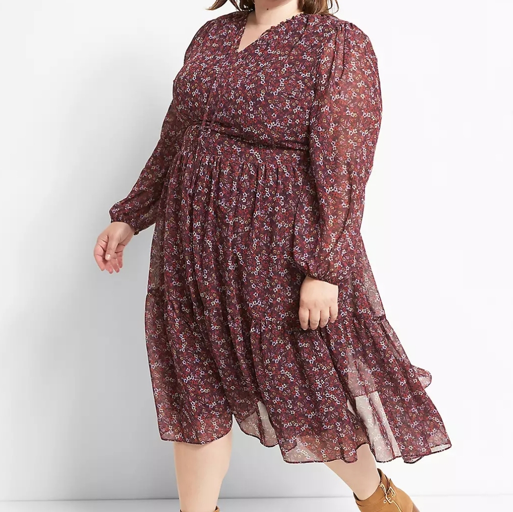 Lane Bryant Floral Long Sleeve Dress - size 18/20